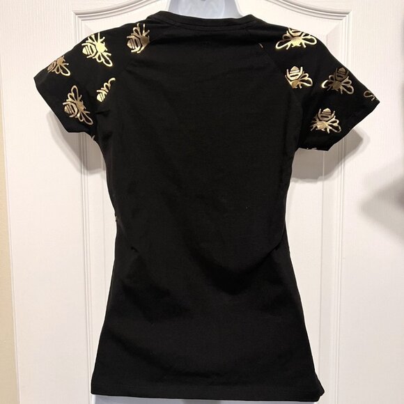 Mystiq 3D Black & Gold Queen Bee Stretch Top-Med-"To Make You Feel Unique" - Picture 11 of 14